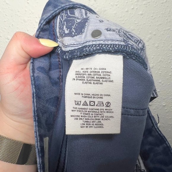 Anthropologie Pilcro Mid-Rise Blue Leopard Skinny Jeans - Picture 8 of 9